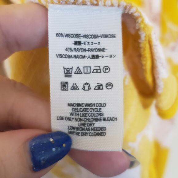 Free People Yellow Floral Mini Dress - Picture 9 of 10